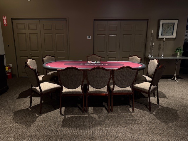 mirage - The Main Event Company Poker table and chairs arranged for a casino event